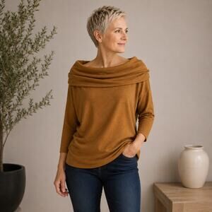 Haute Fox Brown off shoulder Sweater 2X